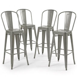 FWStyle Silver Gloss Metal Bar Chair 4 Pack - Size: Set of 4 - Wilko - thumbnail 5
