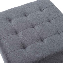 Living and Home Grey Linen Footstool - Wilko - thumbnail 5