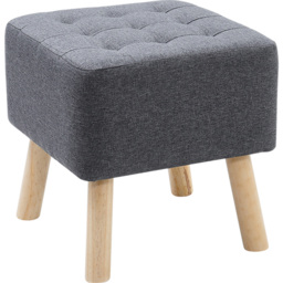 Living and Home Grey Linen Footstool - Wilko - thumbnail 3