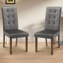Julian Bowen Madrid Set of 2 Grey and Walnut Dining Chair - Wilko