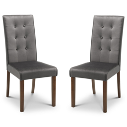 Julian Bowen Madrid Set of 2 Grey and Walnut Dining Chair - Wilko - thumbnail 3