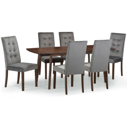 Julian Bowen Madrid Set of 2 Grey and Walnut Dining Chair - Wilko - thumbnail 6