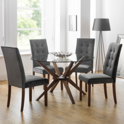 Julian Bowen Madrid Set of 2 Grey and Walnut Dining Chair - Wilko - thumbnail 7