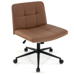 Costway Brown PU Leather Upholstered Office Chair - Size: 67 x 57 x 34cm - Wilko - thumbnail 3
