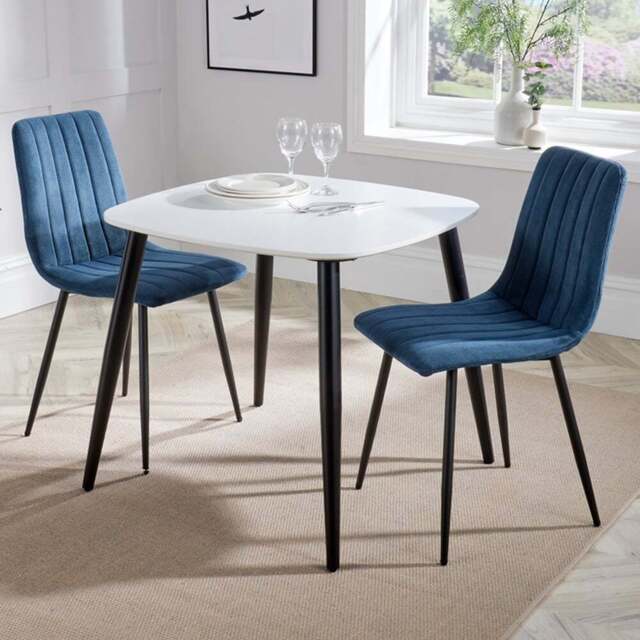 Core Products Aspen 2 Seater Square Dining Set White and Blue - Multi - Wilko - image 1