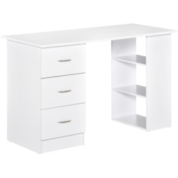 Portland 3 Drawer 3 Shelf Computer Desk White - Size: 120 x 49 x 72cm - Wilko - thumbnail 3