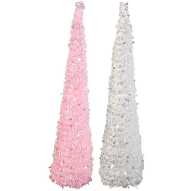 Pop Up Tinsel Tree - Size: 4.9ft - Multi - Wilko - image 1