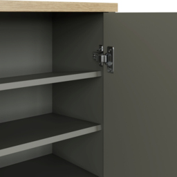 GFW Lancaster 2 Door Grey and Oak Tall Shoe Cabinet - Size: 120 x 84 x 38cm - Wilko - thumbnail 7