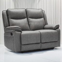 Furniture One 2 Seater Grey Manual Recliner Loveseat Sofa - Wilko - thumbnail 1