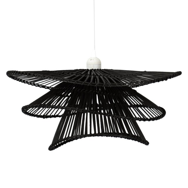 Azara Rattan Effect Shade - Black - Wilko - image 1