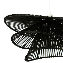 Azara Rattan Effect Shade - Black - Wilko - thumbnail 6