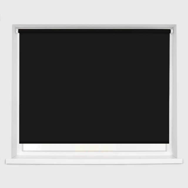Caecus Straight Edge Roller Blind Black 180cm - Wilko - image 1