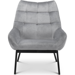 Julian Bowen Lucerne Grey Velvet Chair - Size: Single - Wilko - thumbnail 4