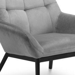 Julian Bowen Lucerne Grey Velvet Chair - Size: Single - Wilko - thumbnail 6