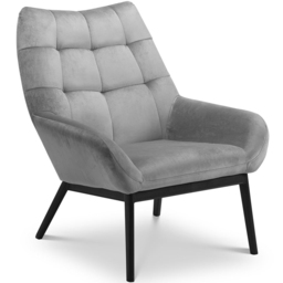 Julian Bowen Lucerne Grey Velvet Chair - Size: Single - Wilko - thumbnail 3