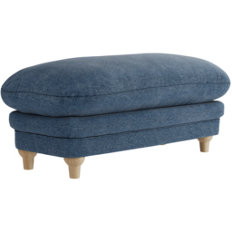 Plumpton Denim Blue Weave Footstool - LPD Home - Wilko - thumbnail 3