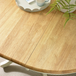 Furniturebox Fowey 6 Seater Extending Dining Table Cream and Oak Effect - Brown - Wilko - thumbnail 4