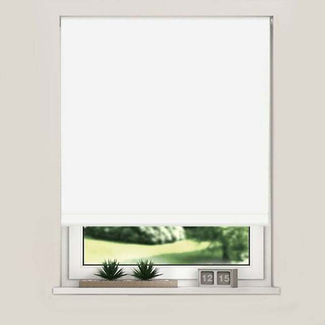New Edge Blinds Blackout Roller Blinds White 150cm - Size: W 150cm x D 165cm - Wilko - image 1
