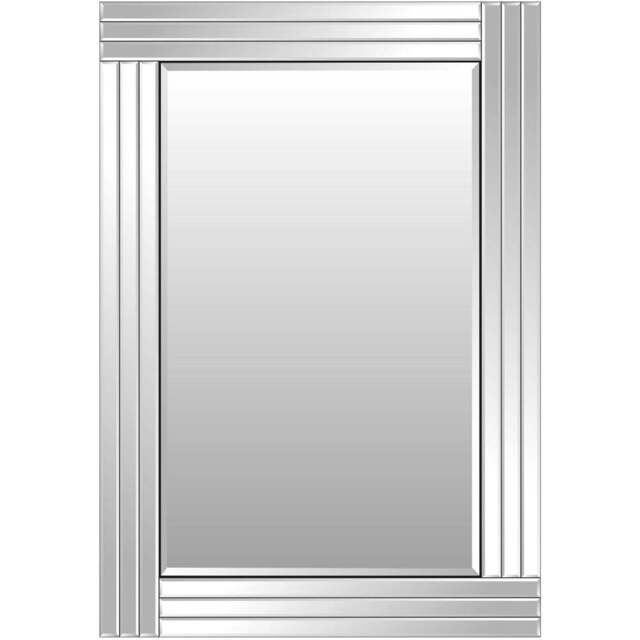 Oakley Triple Edge Bevelled All Glass Dress Mirror 100 x 70cm - Black - MirrorOutlet - Wilko - image 1
