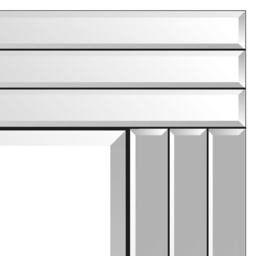 Oakley Triple Edge Bevelled All Glass Dress Mirror 100 x 70cm - Black - MirrorOutlet - Wilko - thumbnail 5