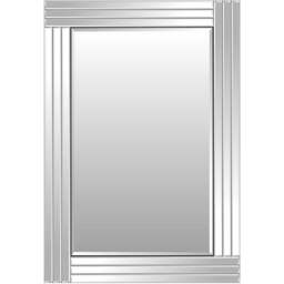 Oakley Triple Edge Bevelled All Glass Dress Mirror 100 x 70cm - Black - MirrorOutlet - Wilko