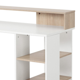 HOMCOM 2 Drawer 3 Shelf Oak Multi Storage Workstation Desk - Size: 92.0 cm x 55.0 cm x 137.0 cmcm - White - Wilko - thumbnail 4