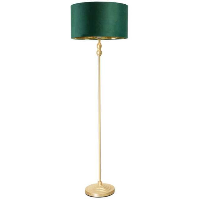 ValueLights Maggie Gold Candlestick LED Floor Lamp with Forest Green and Gold Lamp Shade - Size: 151 x 45 x 45cm - Wilko - image 1