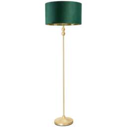ValueLights Maggie Gold Candlestick LED Floor Lamp with Forest Green and Gold Lamp Shade - Size: 151 x 45 x 45cm - Wilko - thumbnail 1