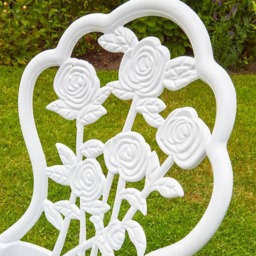 Home Source 2 Seater White Cast Aluminium Rose Patio Bistro Set - Wilko - thumbnail 5