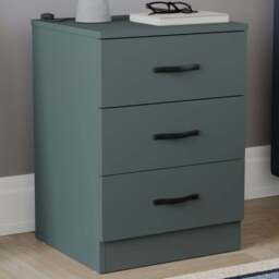 Vida Designs Riano 3 Drawer Jasper Green Bedside Table - Wilko
