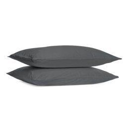 Divante Cotton Housewife Pillowcases 180 Thread Count - Charcoal - Wilko