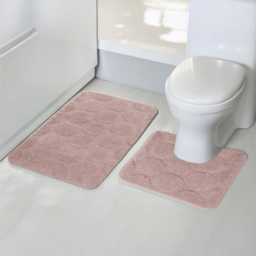 Velosso Cobla Blush Bath Mat Set - Size: 50 x 80 x 1cm - Pink - Wilko - thumbnail 3