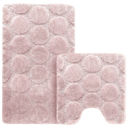 Velosso Cobla Blush Bath Mat Set - Size: 50 x 80 x 1cm - Pink - Wilko