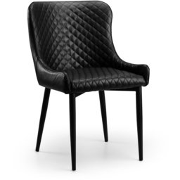Julian Bowen Luxe Set of 2 Black Faux Leather Dining Chair - Wilko - thumbnail 4