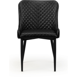 Julian Bowen Luxe Set of 2 Black Faux Leather Dining Chair - Wilko - thumbnail 5