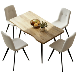 Home Source Avara and Ashford 4 Seater Rectangular Dining Set Oak Woodgrain Effect and Off White - Oak Effect, Black and Off White - Wilko - thumbnail 3