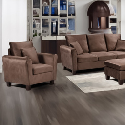 Brooklyn 6 Seater Brown Brushed Velvet Sofa Set - Wilko - thumbnail 3