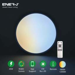 ENER-J 45W Animated Sky and Sunset Scenes RGBIC LED Round Ceiling Light 390mm - Size: 8.1 x 39 x 39cm - n/a - ENERJ - Wilko - thumbnail 7