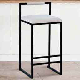 Belle Beige and Black Bar Stool - Size: Single - Beige & Black - Wilko - thumbnail 3