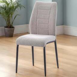 Seconique Chilton Set of 4 Grey Fabric Dining Chair - Wilko - thumbnail 1