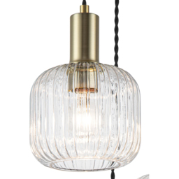 Cosylyte Maple Brushed Brass Ribbed Glass 3 Light Cluster Pendant Light - Size: 39 x 37 x 26cm - Gold - Wilko - thumbnail 6