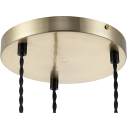Cosylyte Maple Brushed Brass Ribbed Glass 3 Light Cluster Pendant Light - Size: 39 x 37 x 26cm - Gold - Wilko - thumbnail 7