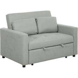 HOMCOM 2 Seater Light Grey Sofa Bed - Wilko - thumbnail 3