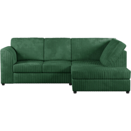 Luxor 4 Seater Green Jumbo Cord Full Back Right Hand L Shape Corner Sofa - Wilko - thumbnail 3