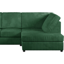 Luxor 4 Seater Green Jumbo Cord Full Back Right Hand L Shape Corner Sofa - Wilko - thumbnail 4