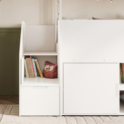 Flair Dreamland White and Oak House Staircase Mid Sleeper with Storage - Size: Single - Wilko - thumbnail 6