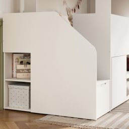 Flair Dreamland White and Oak House Staircase Mid Sleeper with Storage - Size: Single - Wilko - thumbnail 7