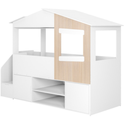 Flair Dreamland White and Oak House Staircase Mid Sleeper with Storage - Size: Single - Wilko - thumbnail 3