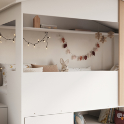 Flair Dreamland White and Oak House Staircase Mid Sleeper with Storage - Size: Single - Wilko - thumbnail 5