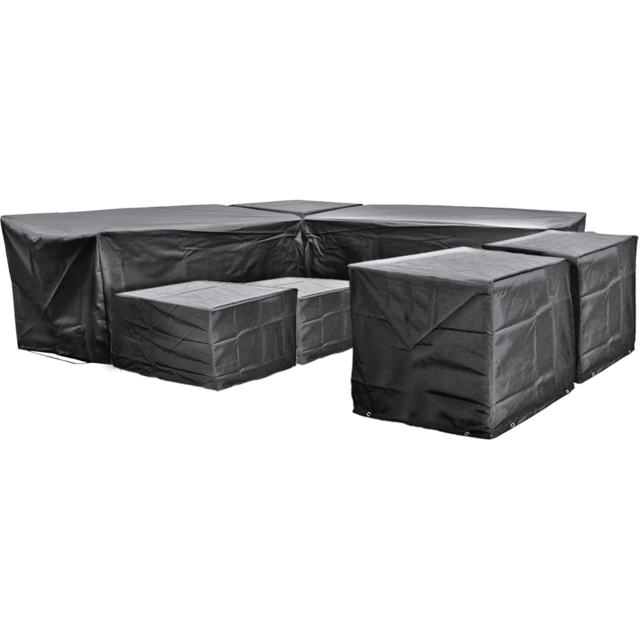 Cozy Bay EZBreathe Malta 9 Seater Black Furniture Set Cover - Size: 65 x 305 x 240cm - Wilko - image 1